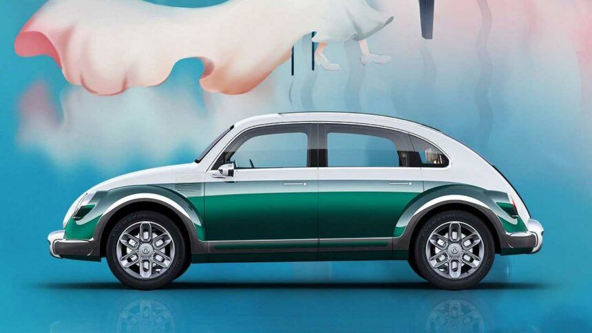 Fusca da Volkswagen, que foi clonado - por fabricante chinesa,  registrado no pas e pode chegar no Brasil em 2022.
