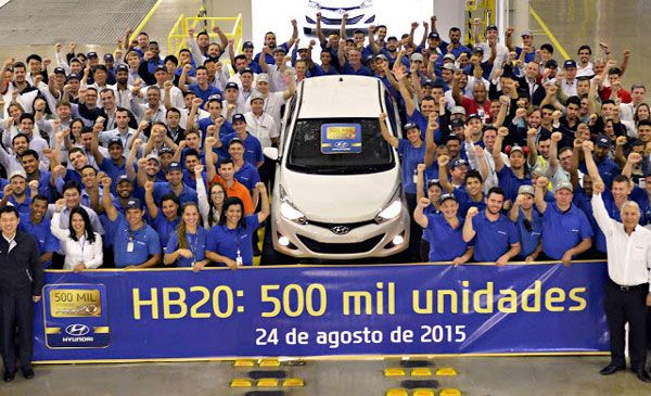 Produo Hyundai HB20 - Carro atinge 500.000 unidades no Brasil